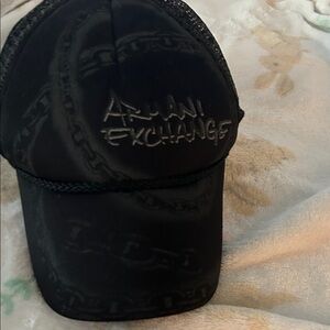 Vintage Armani Exchange Dark grey chain print trucker hat